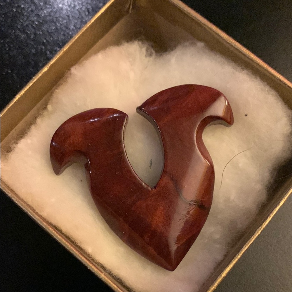 Sequoia Wood V Brooch